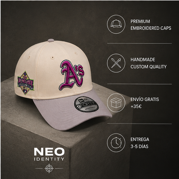 Gorra "Hyper-Oakland" Edition – Beige, Grey & Lime – NEO IDENTITY