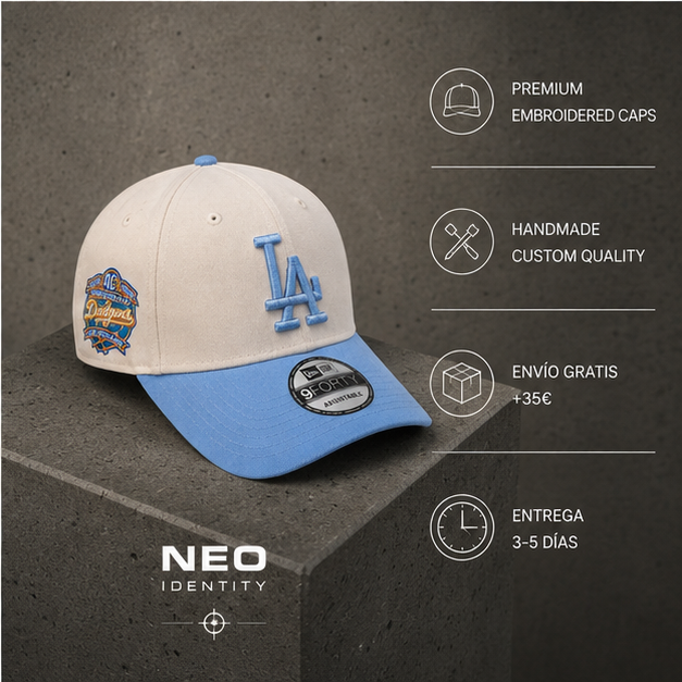 Gorra "Sky Heritage" Edition – Blanco & Celeste – NEO IDENTITY