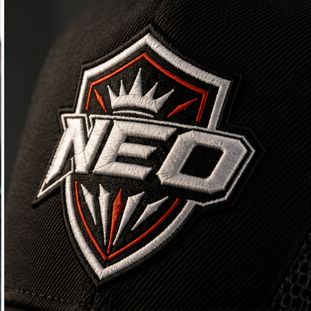 Gorra Trucker "NEO Shield" Premium – Black Edition