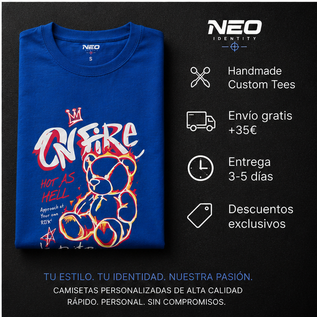 Camiseta "On Fire" Blue Edition – NEO IDENTITY