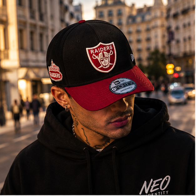 Gorra "Shadow Raiders" Edition – Black & Burgundy – NEO IDENTITY