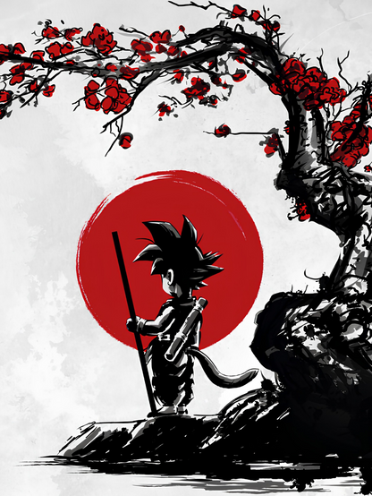 Panel Fotográfico Anime “Red Sun Warrior” – Guerrero Saiyan | NEO IDENTITY