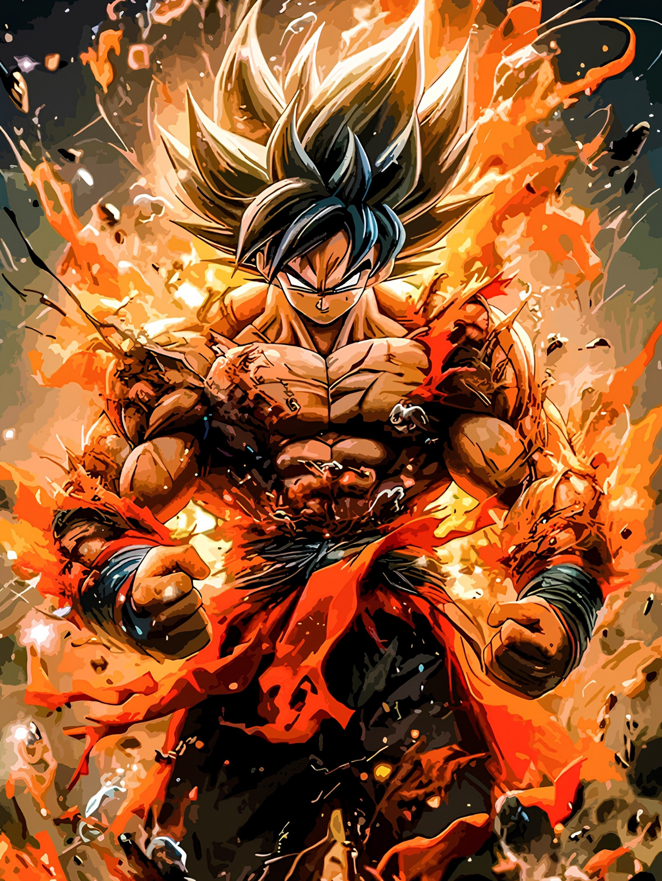 Panel Fotográfico Anime de Aluminio – Saiyan Fire | NEO IDENTITY